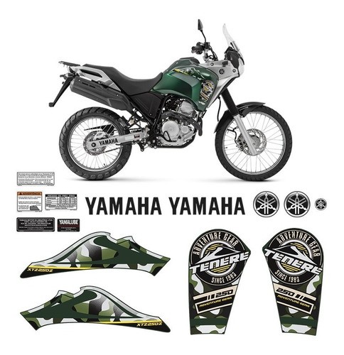 Kit Adesivo Tenere 250 2018/2019 Moto Yamaha Emblemas Tanque