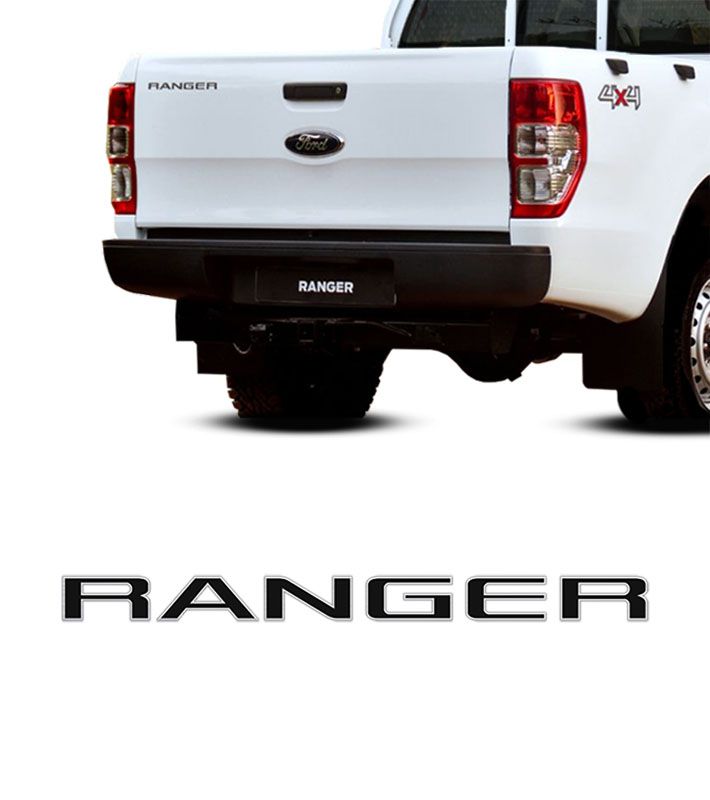 Kit Adesivos 4x4 Ford Ranger XL 2013/2016 Preto + Emblema Traseiro
