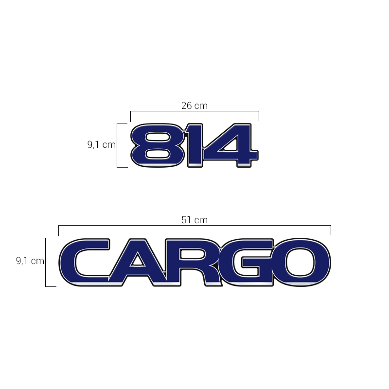 Kit Adesivos Ford Cargo 814 Emblemas Capô Caminhão Resinado