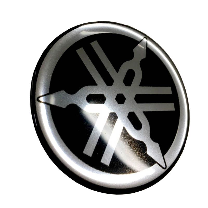 Kit Adesivos Moto Tank Pad Black + Emblemas Logo Yamaha 45mm