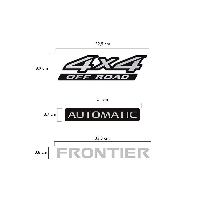 Kit Adesivos Nissan Frontier 2008/2016 4x4 Off Road Automatic Escovado