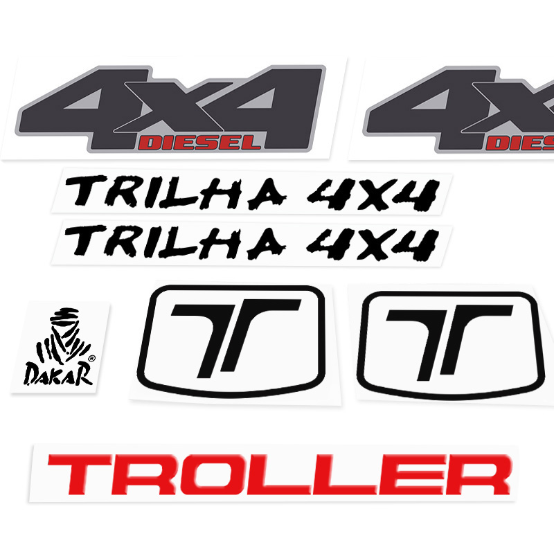 Kit Adesivos Troller T4 2015/2019 4x4 Trilha Dakar Completo
