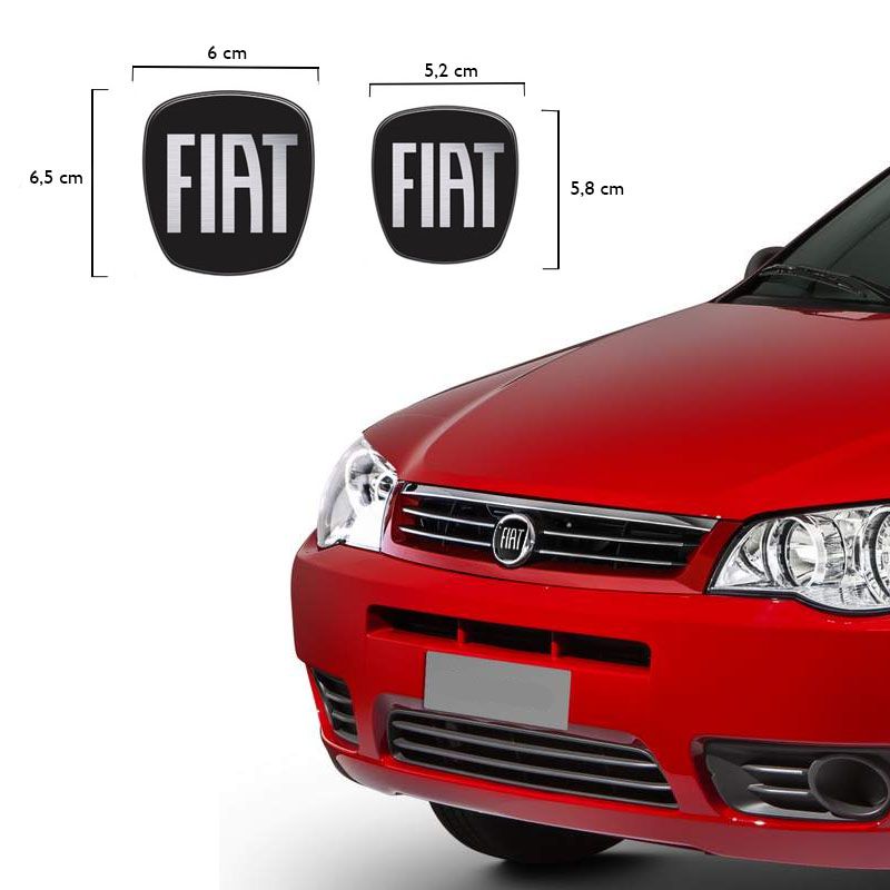 Kit Emblema Fiat Palio Fire Economy 2010/2017 Adesivo Black Piano