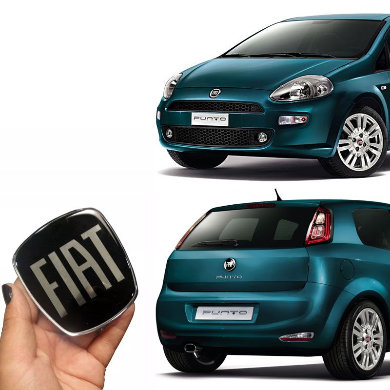 Kit Emblema Fiat Punto Black Completo 2007/2012 + Adesivo Lanterna Traseira