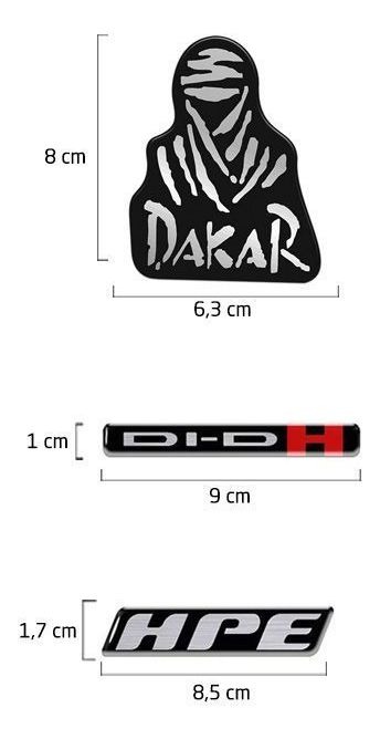 Kit Emblemas Mitsubishi Pajero Dakar Hpe Di-Dh 2014 Resinado