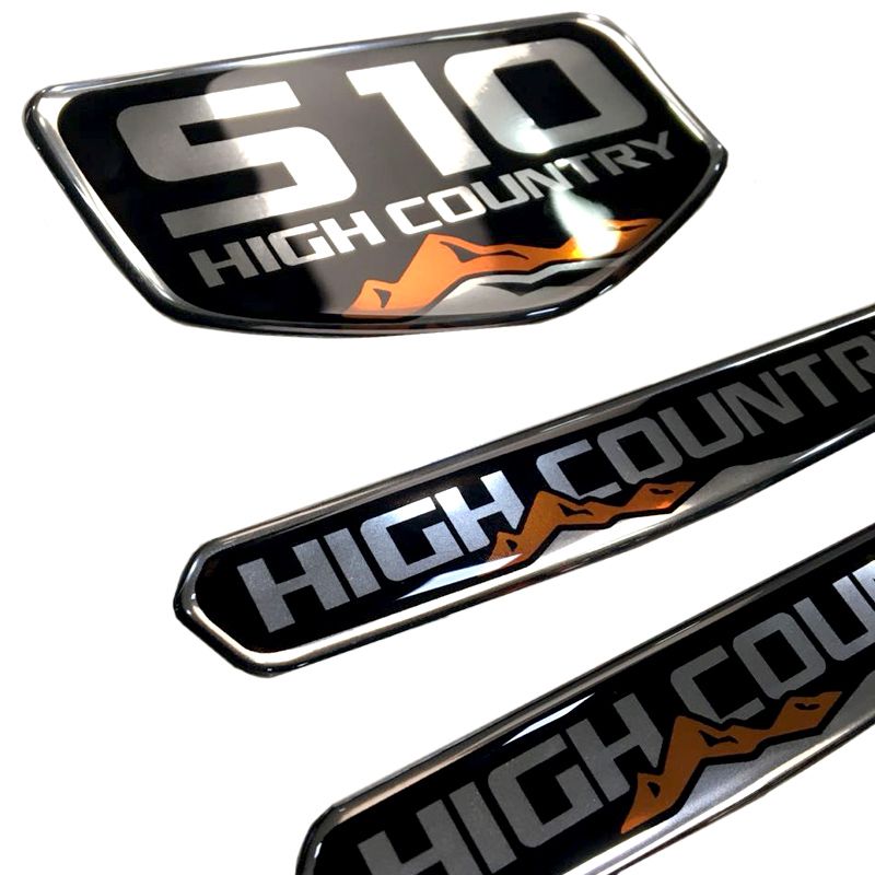 Kit Emblemas Resinados S10 High Country + Soleira Protetora