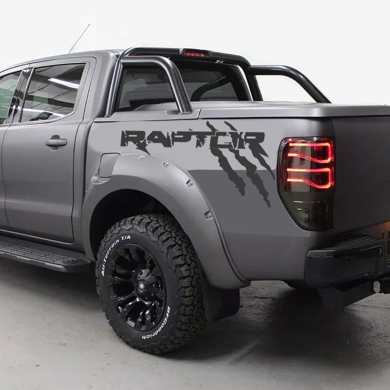 Kit Faixa Ford Ranger Raptor 2013/2022 Adesivo Lateral Grafite