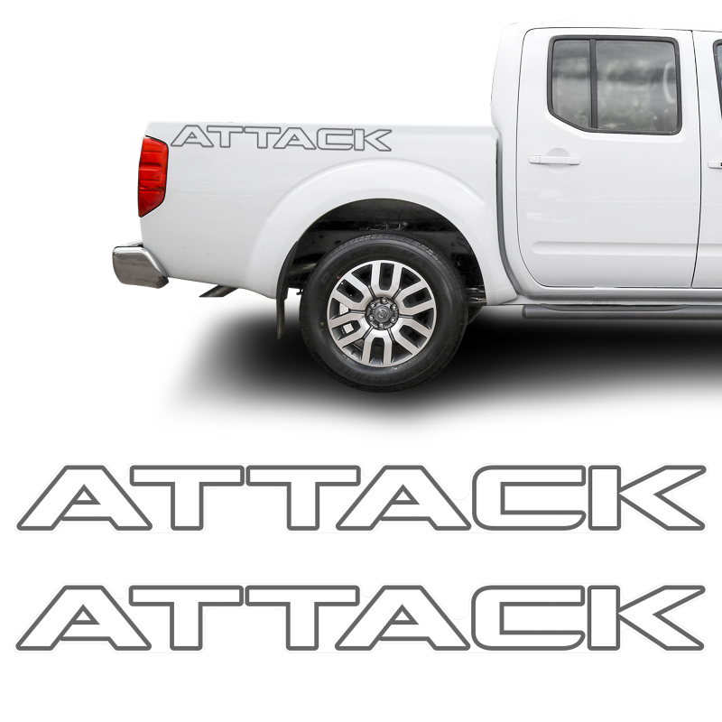 Kit Faixa Nissan Frontier Attack 2012/2016 Modelo Original Adesivo Grafite