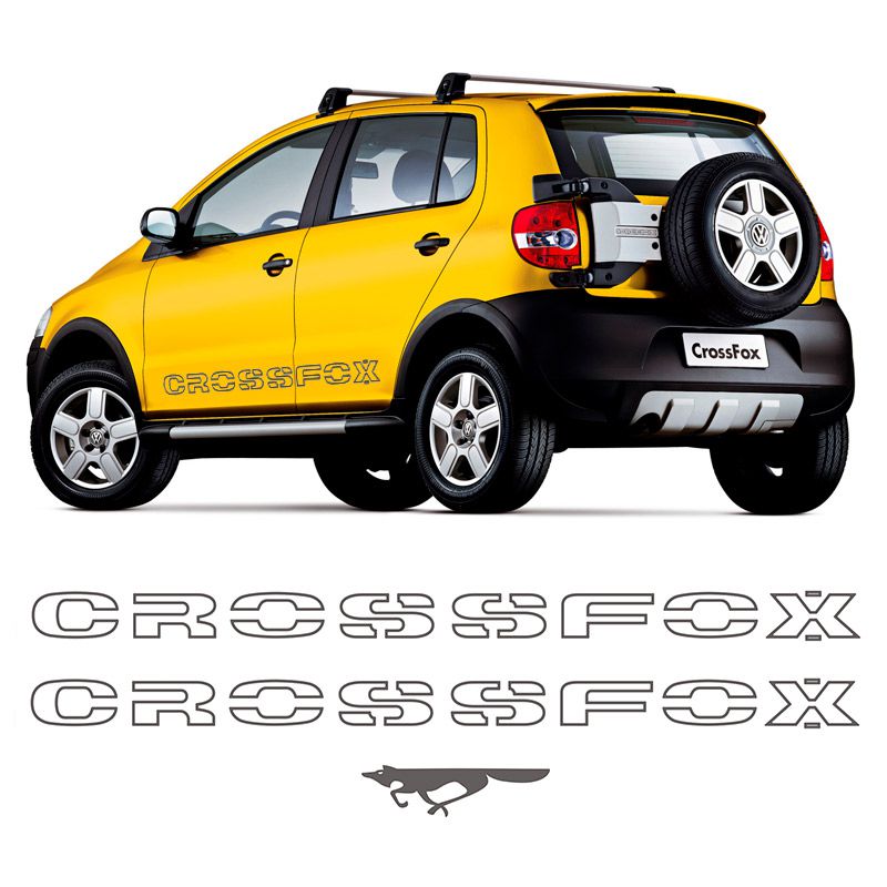 Kit Faixas Crossfox 2005/2007 Adesivo Lateral Grafite Vw