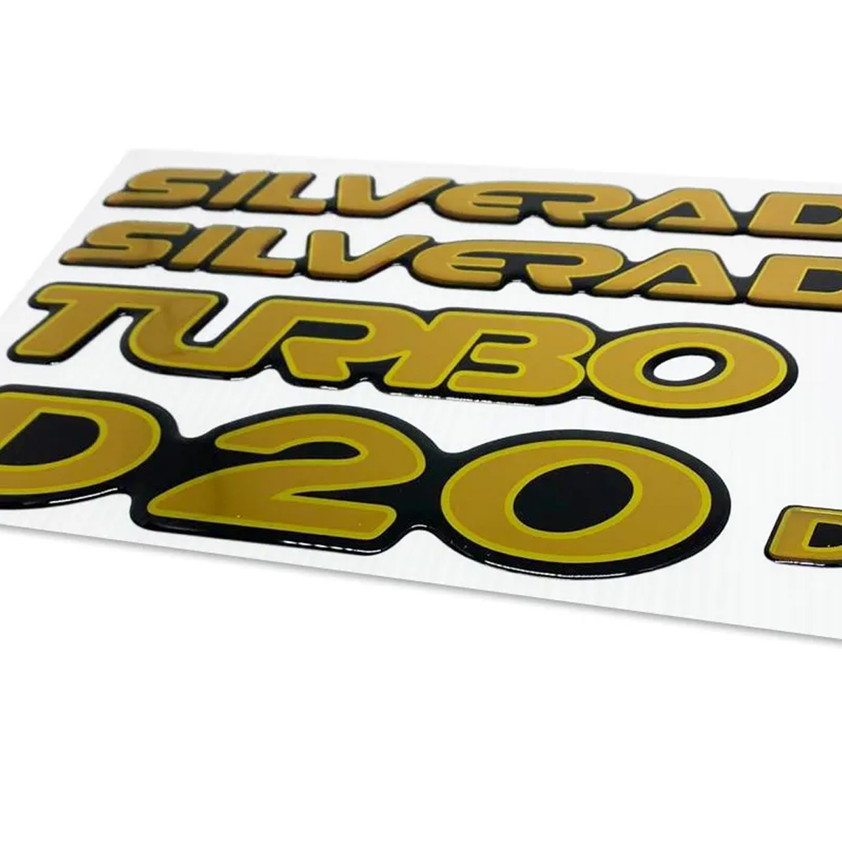 Kit Faixas + Emblemas Adesivos Silverado D20 Resinados 2000/2001