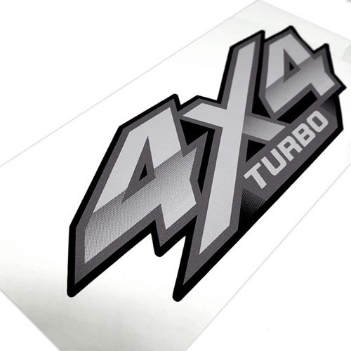 Par De Adesivos 4x4 Hilux Turbo Flex 2016/2020 Emblema Cinza