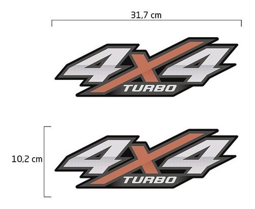 Par De Adesivos Toyota Hilux 4x4 Turbo 2016/2017 Emblema Lateral