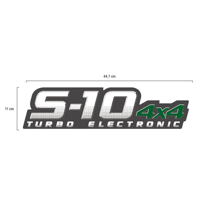 Par De Adesivos S10 2009/2011 Turbo Electronic 4x4 Verde