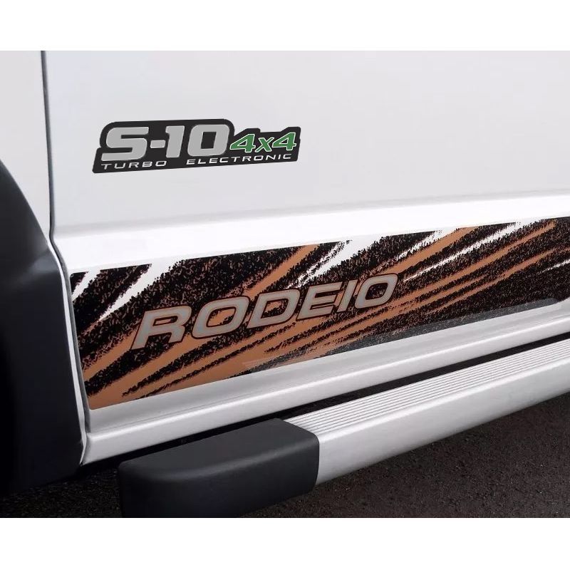 Par de Adesivos S10 Rodeio 2011 4x4 Turbo Eletronic Verde (Porta)