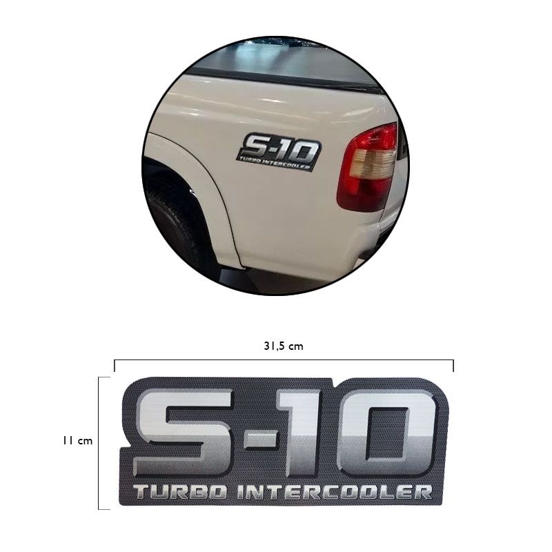 Par De Adesivos S10 2009/2011 Turbo Intercooler Emblema
