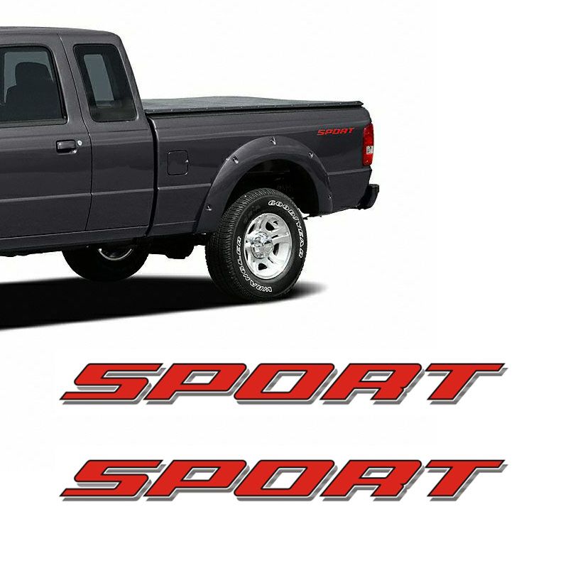 Par De Adesivos Sport Ford Ranger 2007/2008 Emblema Vermelho
