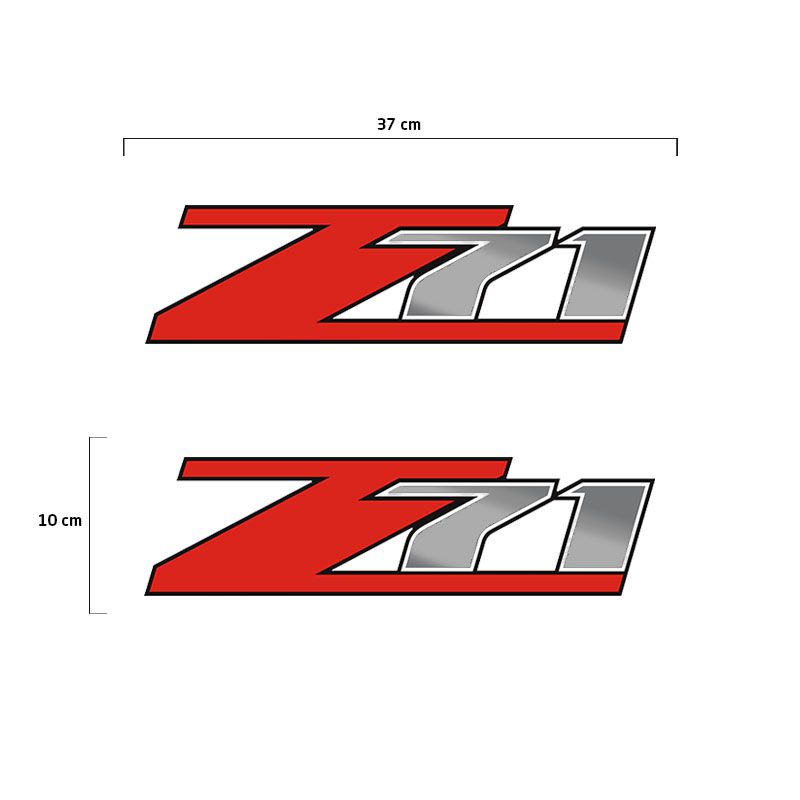 Par De Adesivos Z71 S10 Silverado Emblema Vermelho