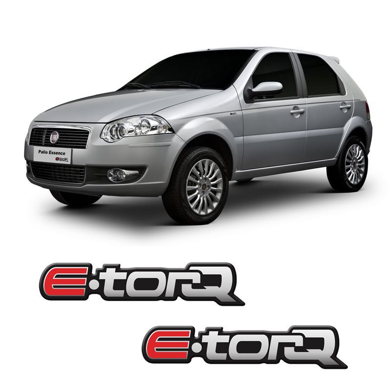 Par de Emblemas Adesivo Fiat E.torq Linha Fiat Resinado
