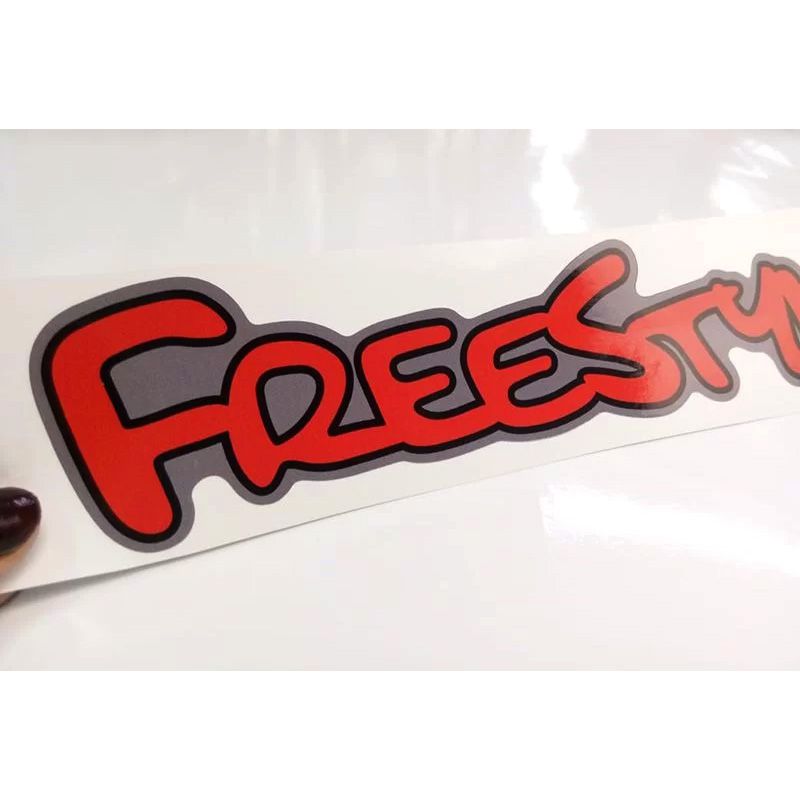 Par de Emblemas Adesivo Freestyle Vermelho Ford Ecosport 2005/2012