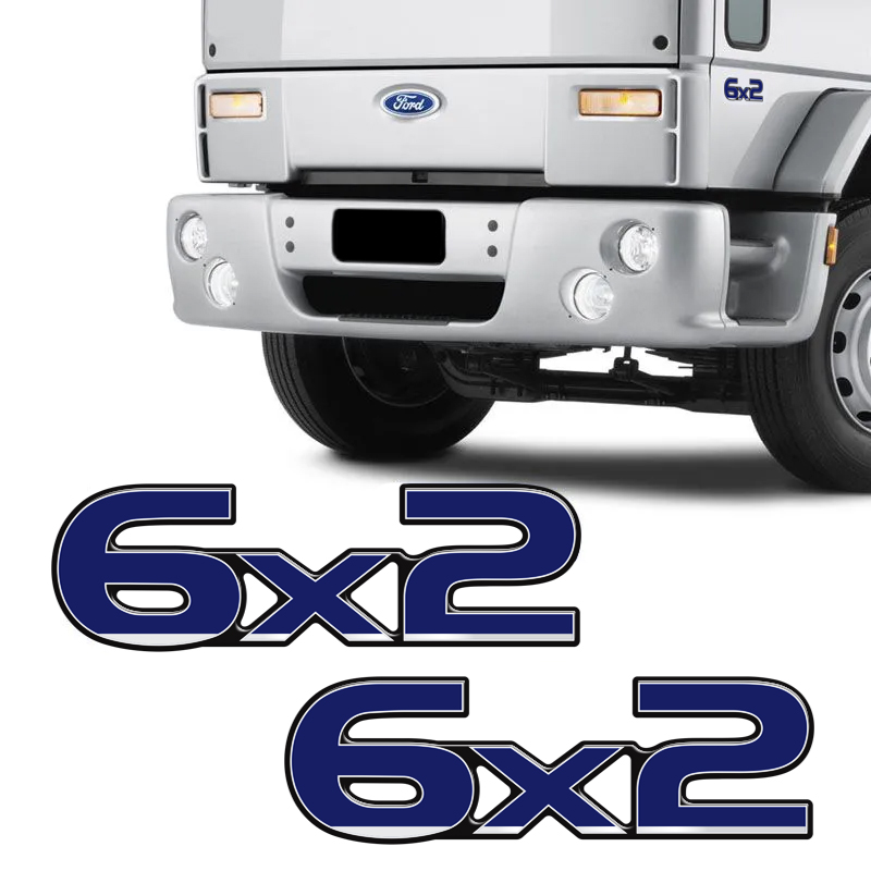 Par De Emblemas Ford Cargo 6x2 Adesivo Resinado Caminhão