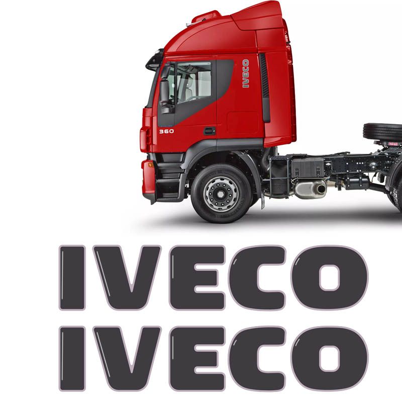 Par de Emblemas Iveco Stralis 2010/2022 Adesivo Resinado Lateral