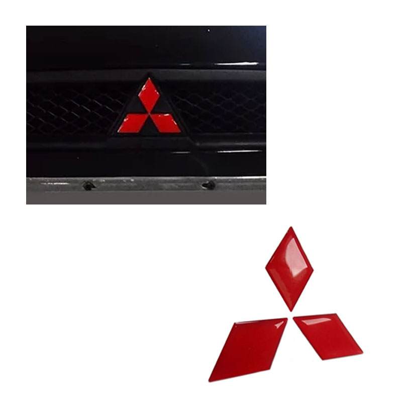 Par de Emblemas L200 Triton 2017 Logo Mitsubishi Refletivo