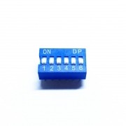 Chave DIP Switch 6 Vias 180°graus (KF1001) - Azul