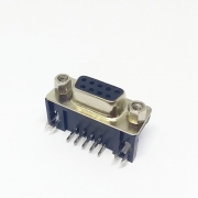 Conector DB9 Fêmea 90º graus p/ Solda Placa PCI (preto)