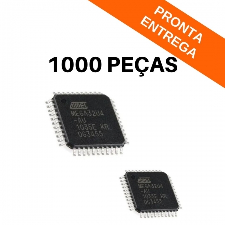 Kit 1000 peças - Ci Microcontrolador ATMEGA32U4-AU SMD TQFP-44 - Atmel