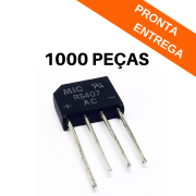 Kit 1000 peças - Ponte retificadora - Ponte diodo RS407AC 4A 1000V
