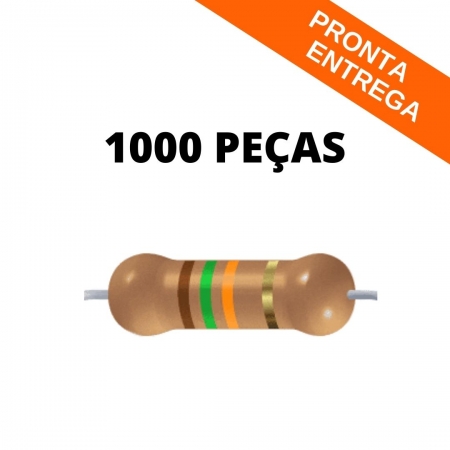 Kit 1000 Peças - Resistor Metal FIlme 15K 1/2W 5% Axial *