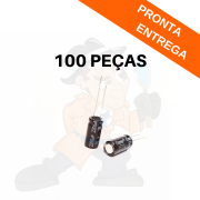 Kit 100 peças - Capacitor Eletrolítico 2200uF (2200mF) 16V 105º (10x20) - CHONG