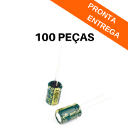 Kit 100 peças - Capacitor Eletrolítico 470uF 16v 20% 105ºC Low E.S.R (8x12)