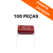 Kit 100 peças - Capacitor Poliéster Metalizado 10nF 1600V - Passo 25mm (103J)