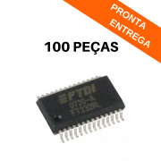 Kit 100 peças - Circuito Integrado USB FT232RL FTDI SMD SSOP-28