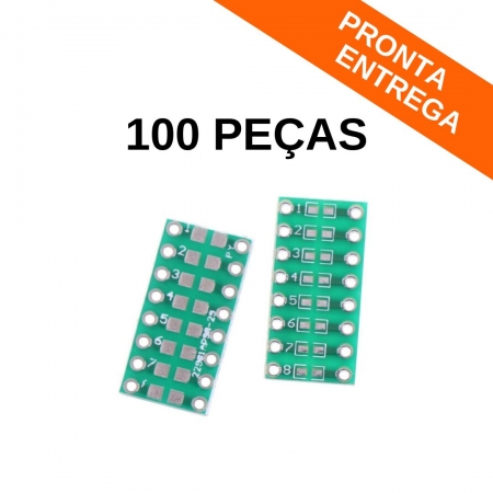 Kit 100 Peças - Placa Keysets Adaptador de SMD 0805 e 0603 e 0402 para DIP (22981AP98-29)