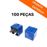 Kit 100 peças - Rele Auxiliar 24V 3 pinos Azul - Sinalizador Acústico / Sonoro (2TA919437)