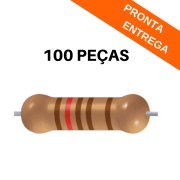 Kit 100 peças - Resistor 1K21 1% 1/4W Axial CR25