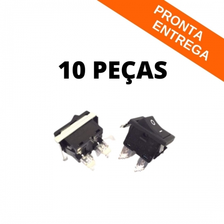 Kit 10 Peças - Chave Gangorra 4 Terminais 2 Posições 90° ON/OFF (SDDJE12400) *