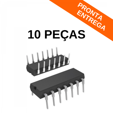 Kit 10 peças - Ci Microcontrolador PIC16F630 I/P DIP-14 - Microchip