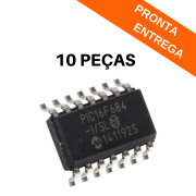 Kit 10 peças - Ci Microcontrolador PIC16F684 I/SL SMD SOIC-14 - Microchip