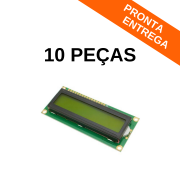 Kit 10 peças - Display LCD 16X2 Com Back Verde Letra Preta *