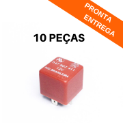 Kit 10 peças - Rele de Potência FORD 12V 4 Pinos Vermelho (547907411)