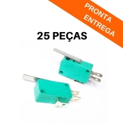 Kit 25 peças - Chave Micro Switch NS3-040D 2 Terminais S/ Roldana - METALTEX