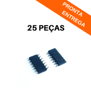 Kit 25 peças - Circuito Integrado 74HC04D SMD SOIC-14 - Philips 