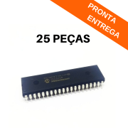 Kit 25 peças - Circuito Integrado Microcontrolador PIC16F877A I/P DIP-40