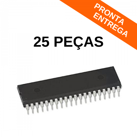 Kit 25 peças - Circuito Integrado PIC18F4550-I/P PDIP-40 (PTH)