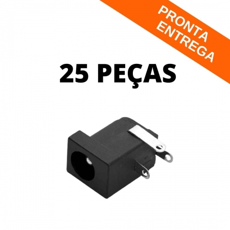 Kit 25 Peças - Conector Jack Fêmea J4 PCI 2,5mm DC-005 PLUG P4 *