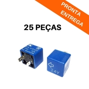 Kit 25 peças - Rele Auxiliar 24V 3 pinos Azul - Sinalizador Acústico / Sonoro (2TA919437)