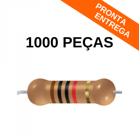 Kit 1000 peças - Resistor 10K 1W 5% Axial